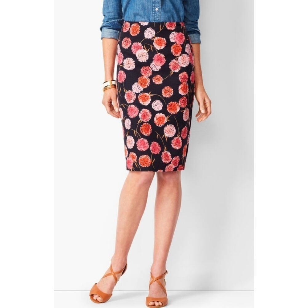 New Talbots floral pencil skirt petite 16P